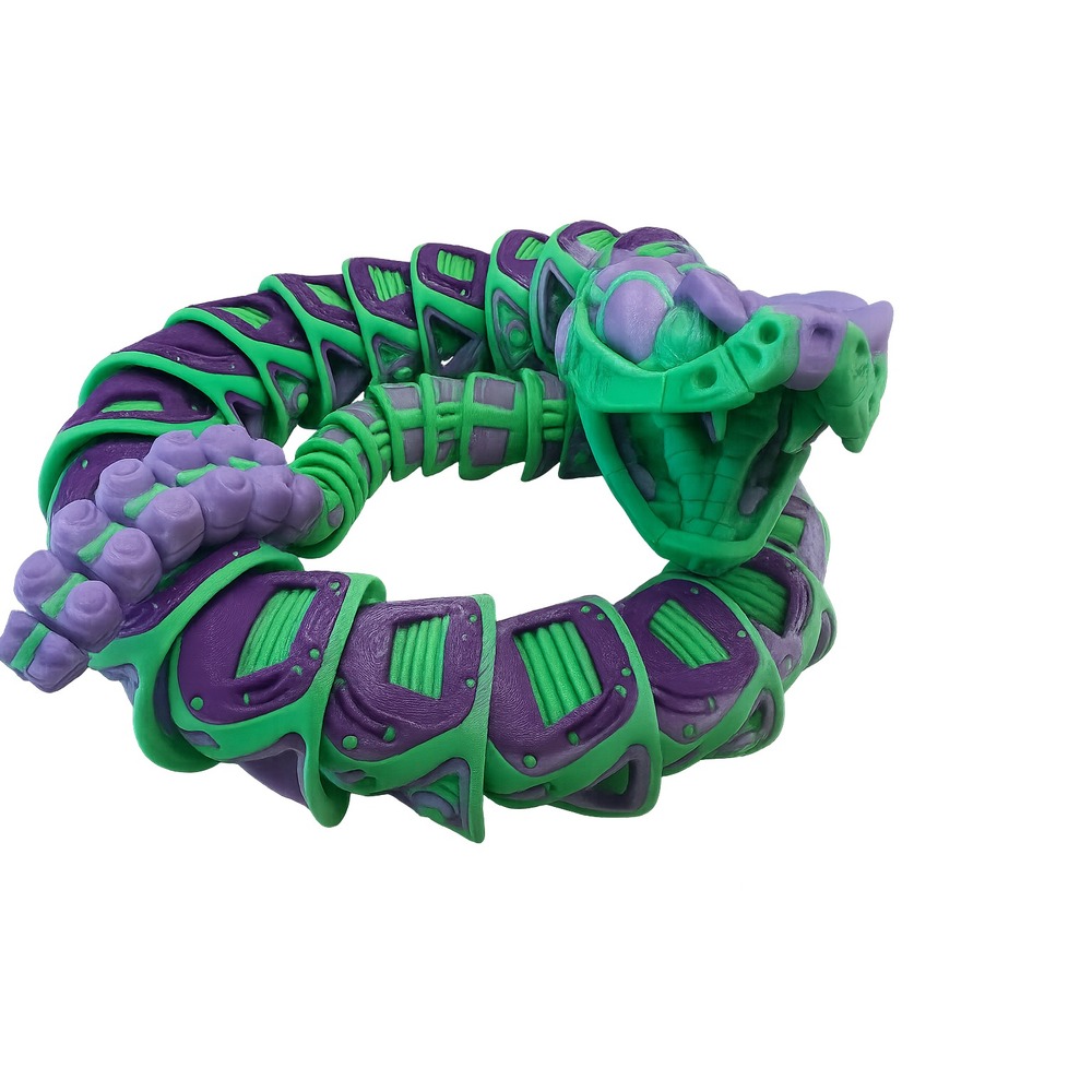Articulated Rattlesnake Fidget Toy – 3 Ft‎ Long 3D Printed Snake, Tail Rattles &